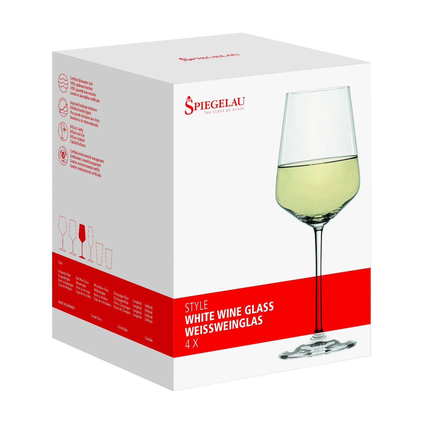 Style Crystal White Wine Glasses Gift Set (4 Count)