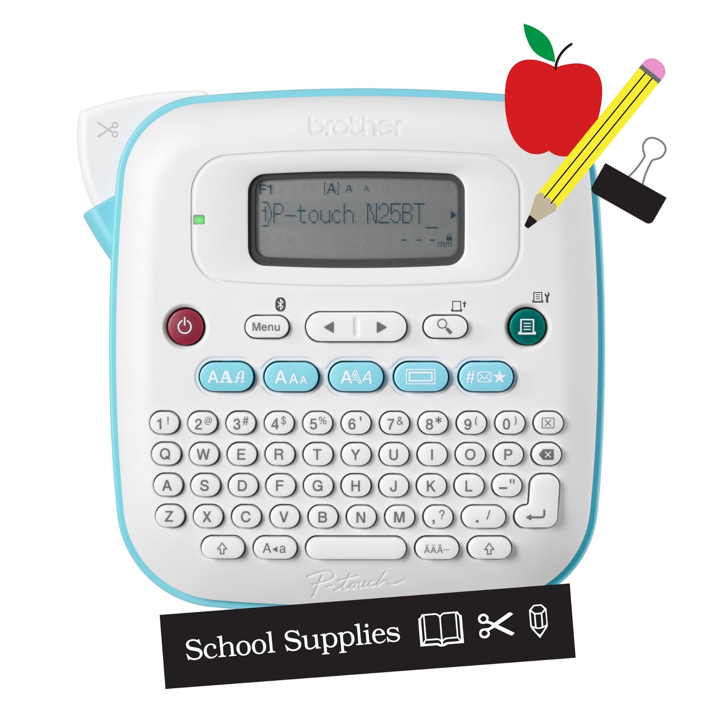 P-Touch PT-N25BT Personal Connected Label Maker, Bluetooth, Design&Print2 app, Portable, Handheld and Prints with P-Touch Btag½â€ (12mm) Wide Color Label Tapes