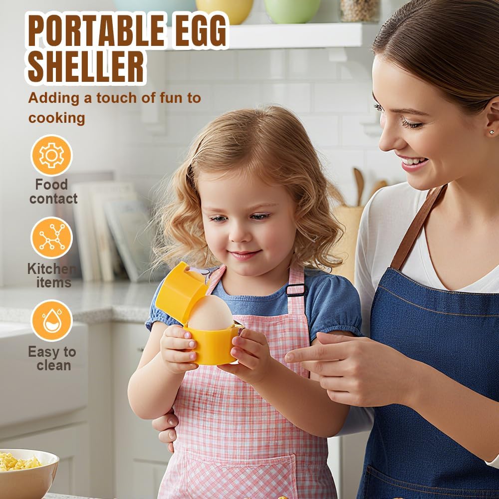 2026 New Egg opener, Egg Shell Separator for Raw Eggs Gadgets Cracker Tool, Upgrade Stainless Steel Egg Cutter Egg Cracker Tool Multifunctional Egg Cutter Multipack (2, Yellow)