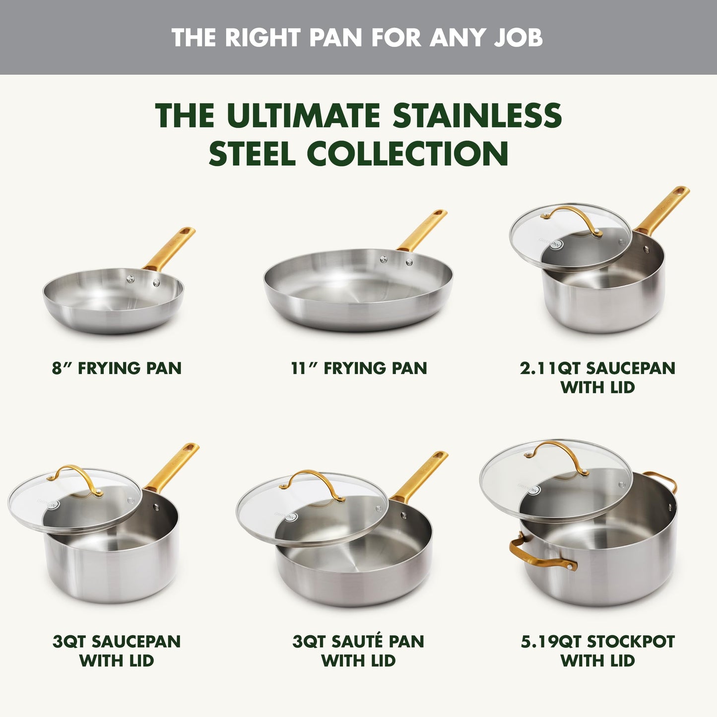 Stainless Steel Tri (10-Piece Cookware Set / Stainless Steel)