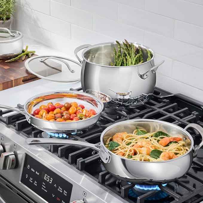 Cuisinart 12-Piece PureClad™ Triple-Ply Stainless Steel Cookware Set, PCT-12