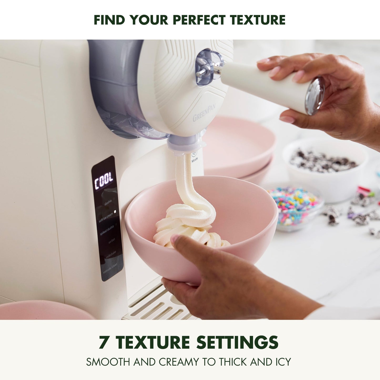 Frost Ice Cream Maker & Slushie Machine (4 Pint Ice Cream & Frozen Drink Maker / Cream White)
