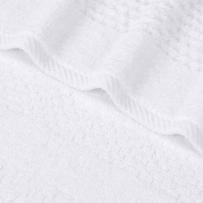 Superior Playa Zero Twist Cotton Medium Weight Towels, for Guest Bath, Bathroom, Shower, Spa, Plush, Quick Dry, Ultra-Soft Towels, Bath Essentials, Waffle Textured, 8 Piece Assorted Towel Set, White