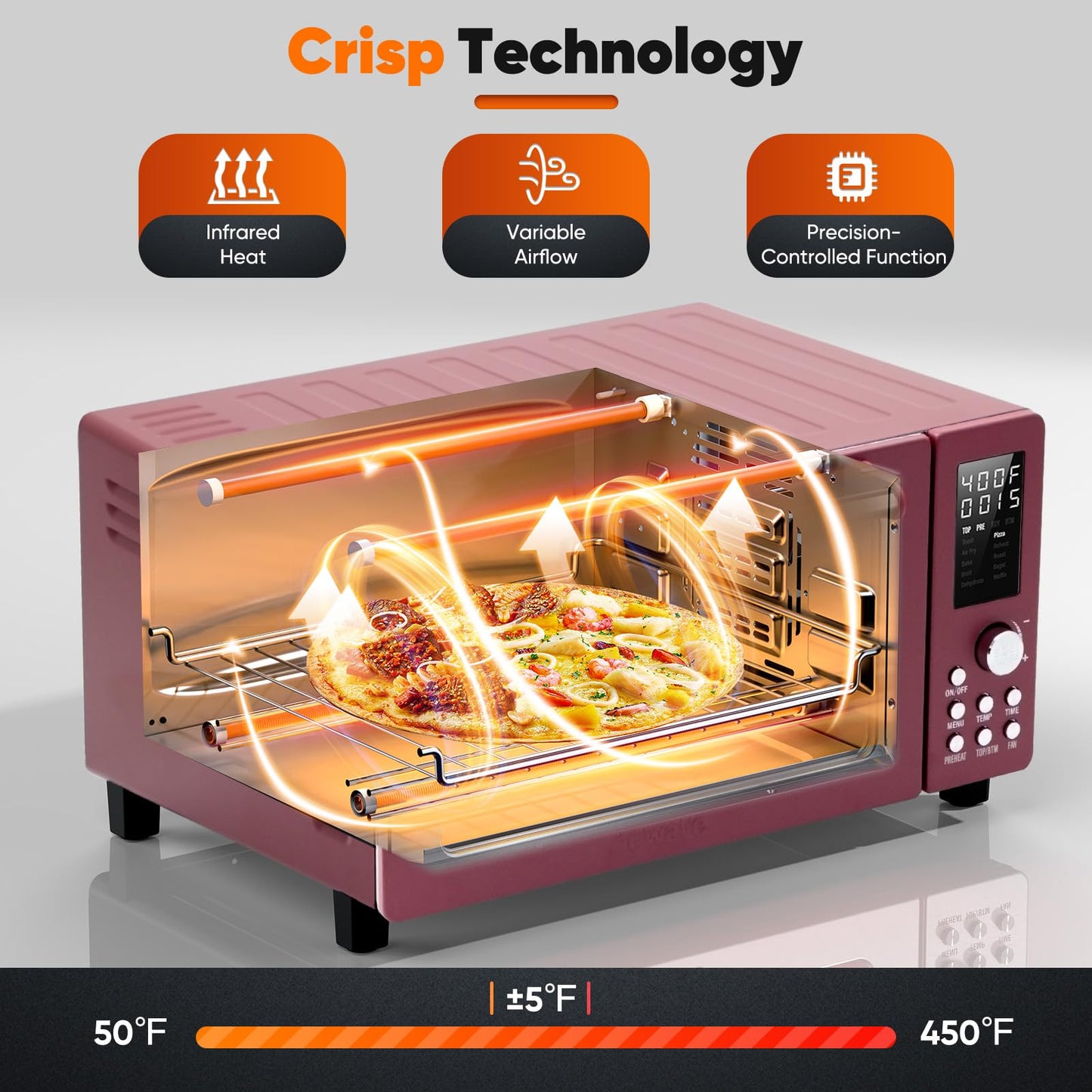 Bravo Pro Convection Air Fryer Toaster Oven Combo (Cinnamon)
