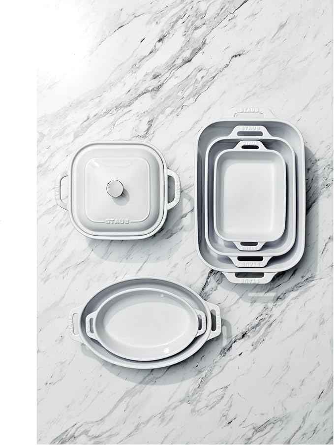 Staub Ceramic Stoneware 5-pc Mixed Baking Dish Set – White