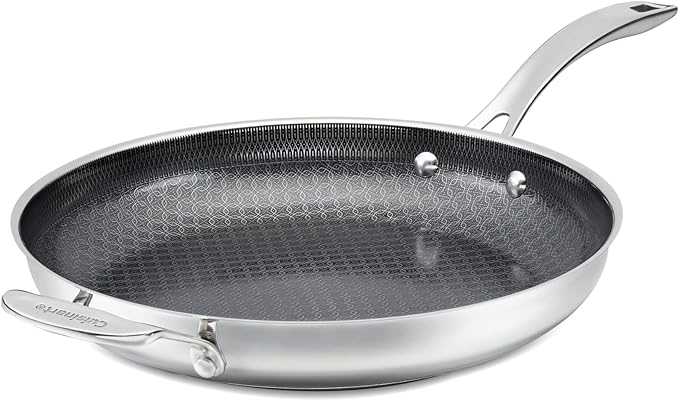 Cuisinart FusionPlus Hybrid Nonstick Stainless Steel Cookware, 12-Inch Skillet with Helper Handle, PFAS-Free PURELYSEAR Ceramic Technology, Scratch Proof, Cool Grip Handles, Dishwasher Safe