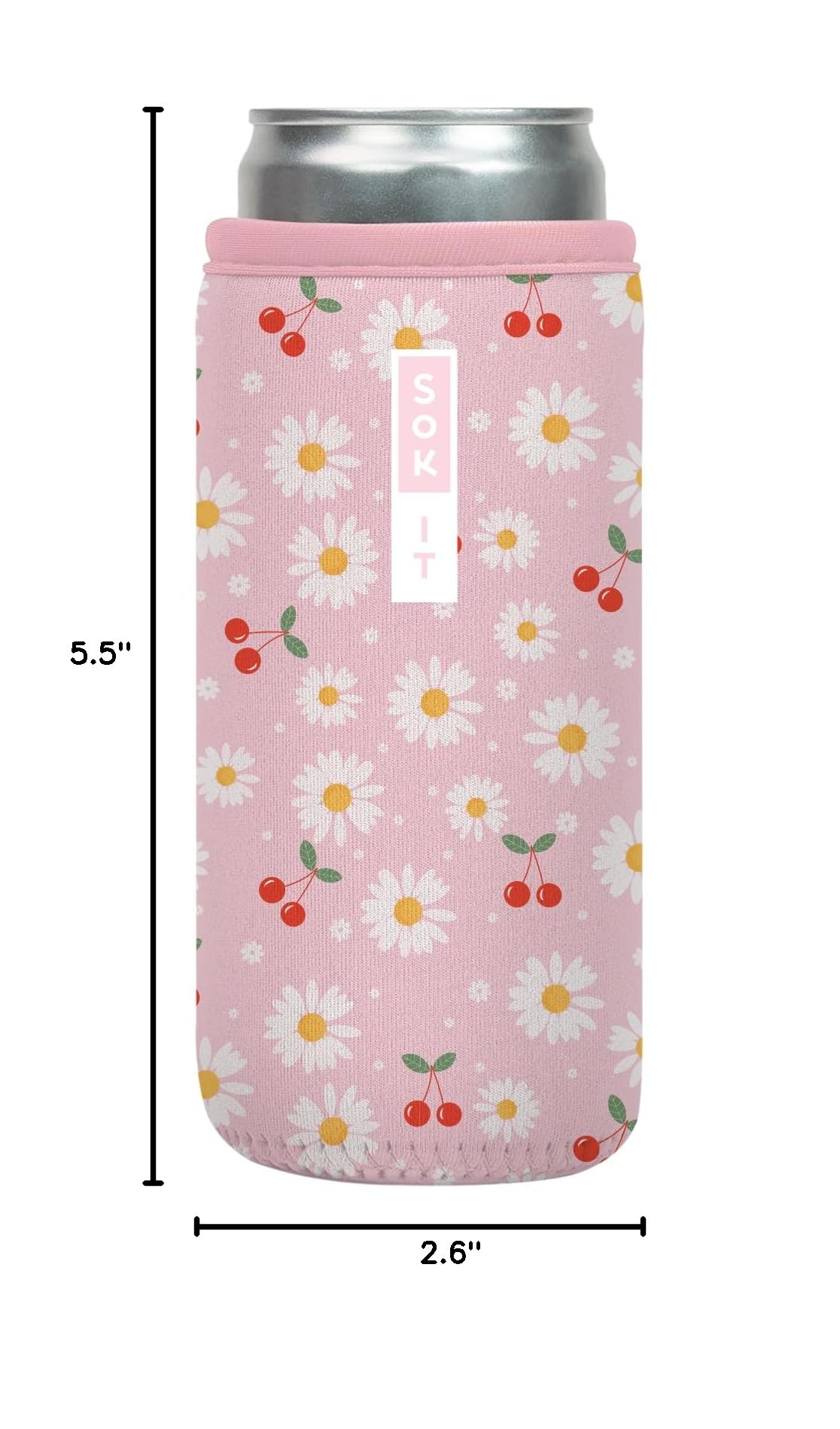 CanSok Sleeve for Beer & Soda Insulated Neoprene Cover (Cherry Bomb / 12oz Slim Can Sleeve)