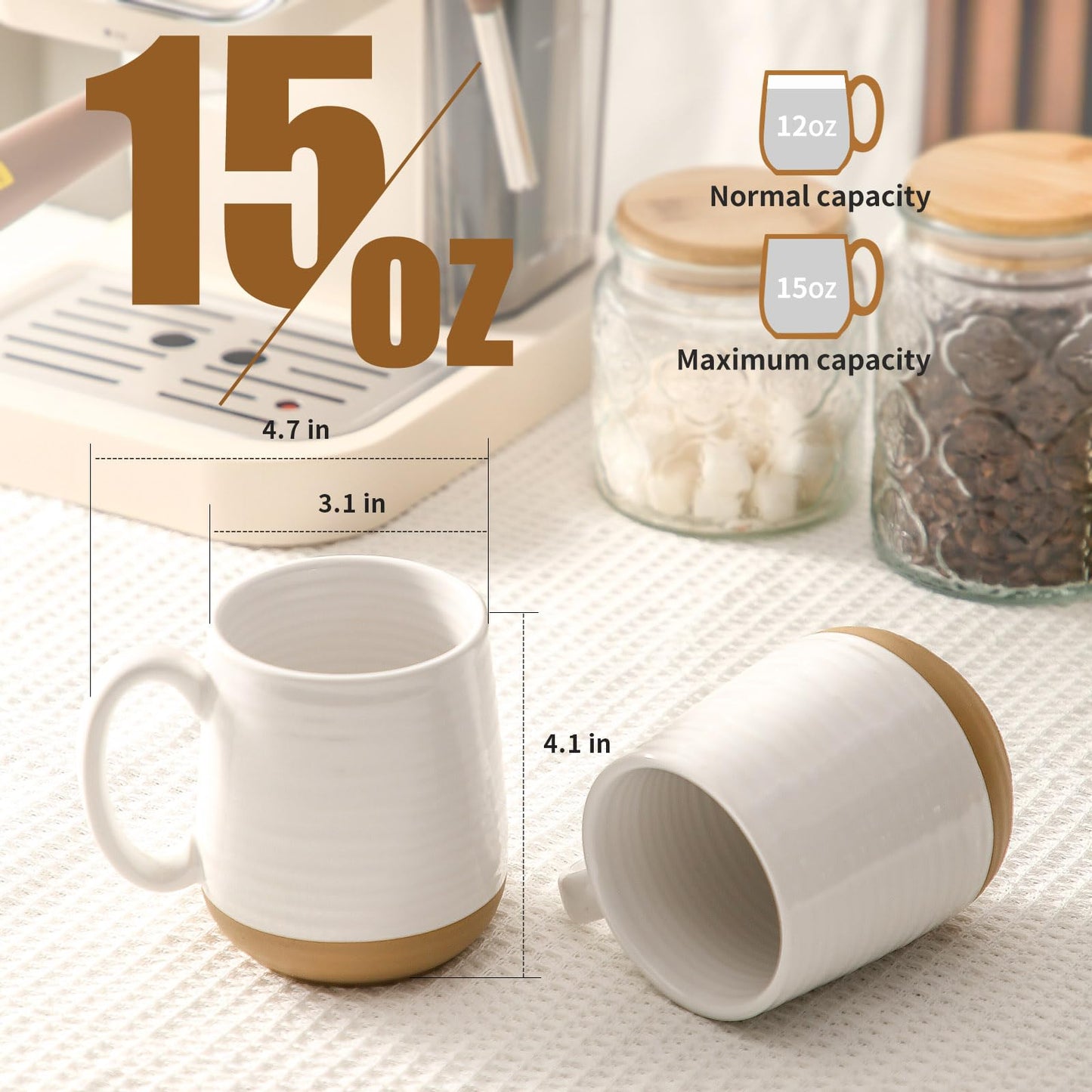 Coffee Mugs Set of 4 (White / Set of 4)