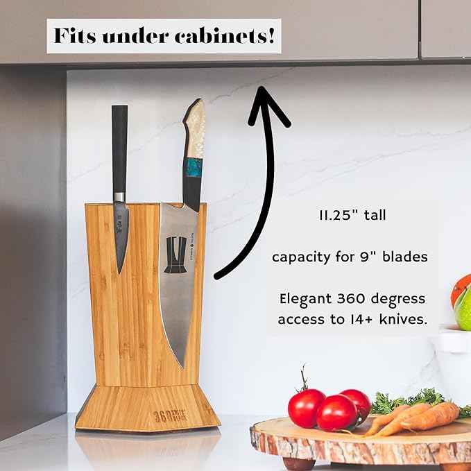 360KnifeBlock™ - ROTATING - Magnetic - BEST Universal Knife Block - Made in America