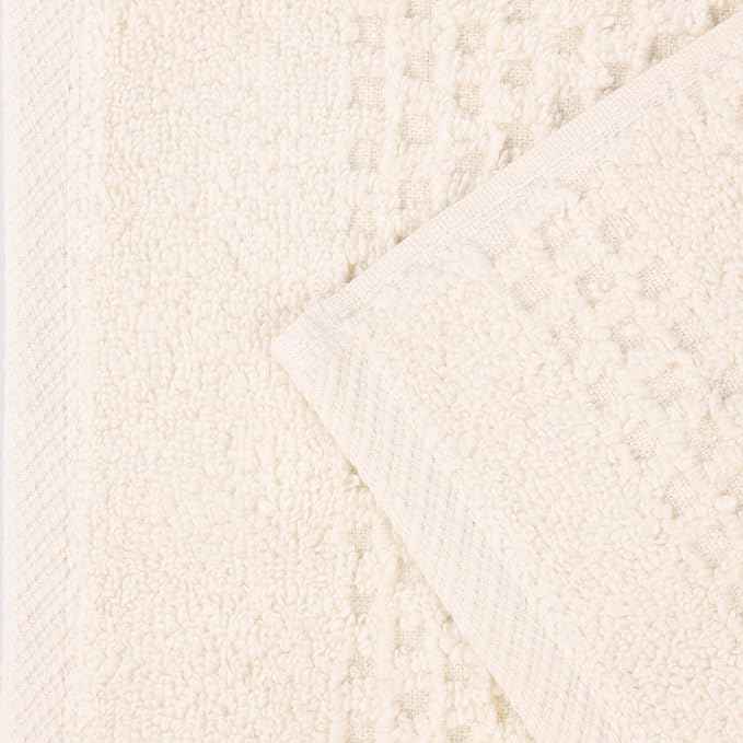 Superior Playa Zero Twist Cotton Medium Weight Towels, for Guest Bath, Bathroom, Shower, Spa, Plush, Quick Dry, Ultra-Soft Towels, Bath Essentials, Waffle Textured, Bath Towels, Set of 2, Ivory