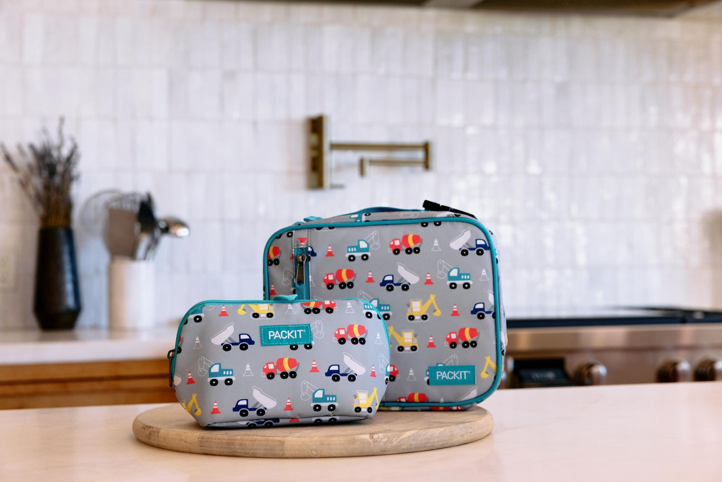 Freezable Snack Bag (Construction Trucks / Medium)