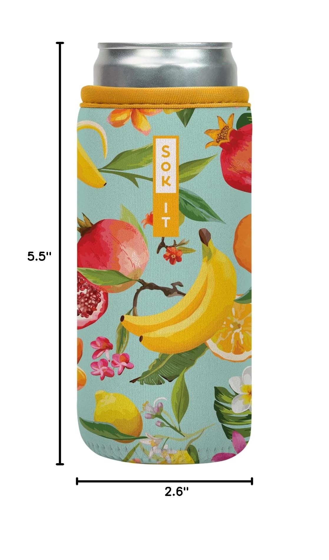 CanSok Sleeve for Beer & Soda Insulated Neoprene Cover (Paradise Punch / 12oz Slim Can Sleeve)
