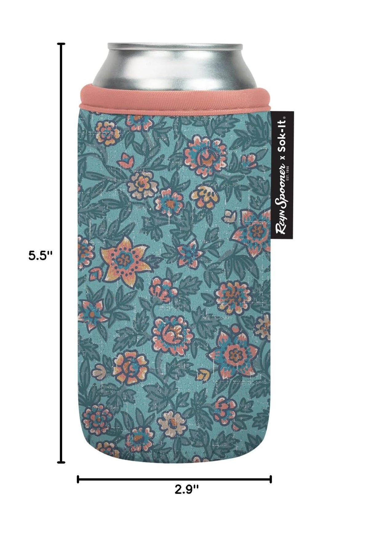 CanSok Sleeve for Beer & Soda Insulated Neoprene Cover (Reyn Spooner Wild Flowers / 16oz Can Sleeve)