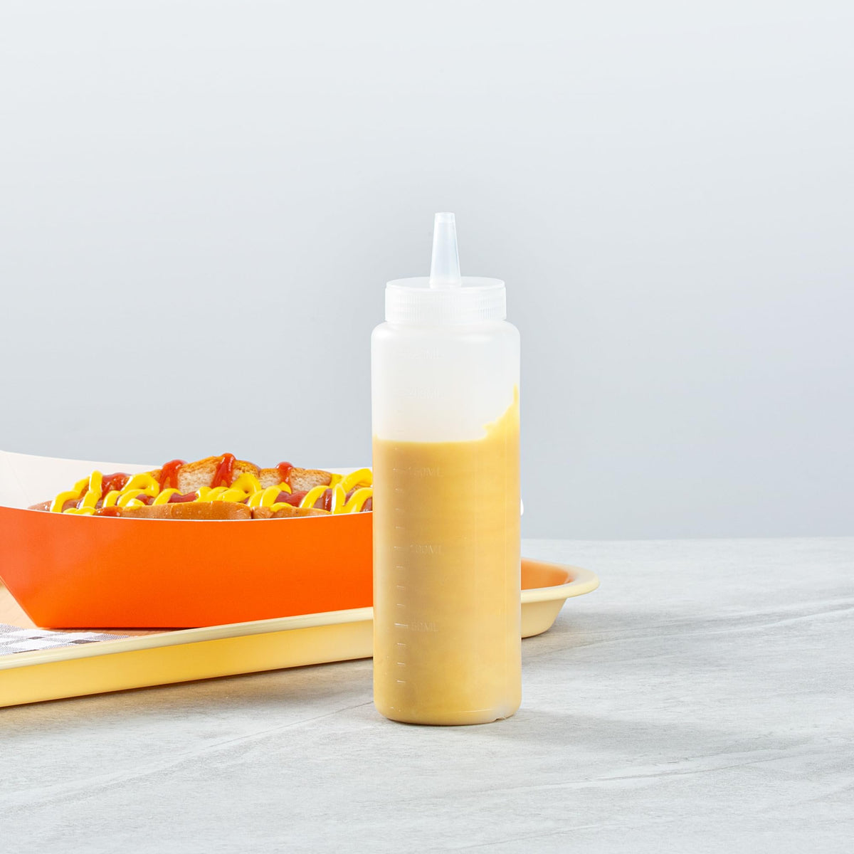 8 oz Plastic Squeeze Bottle 6 Wide Mouth Condiment Bottles with Precision Tip Reusable Freezer (8 Ounces)