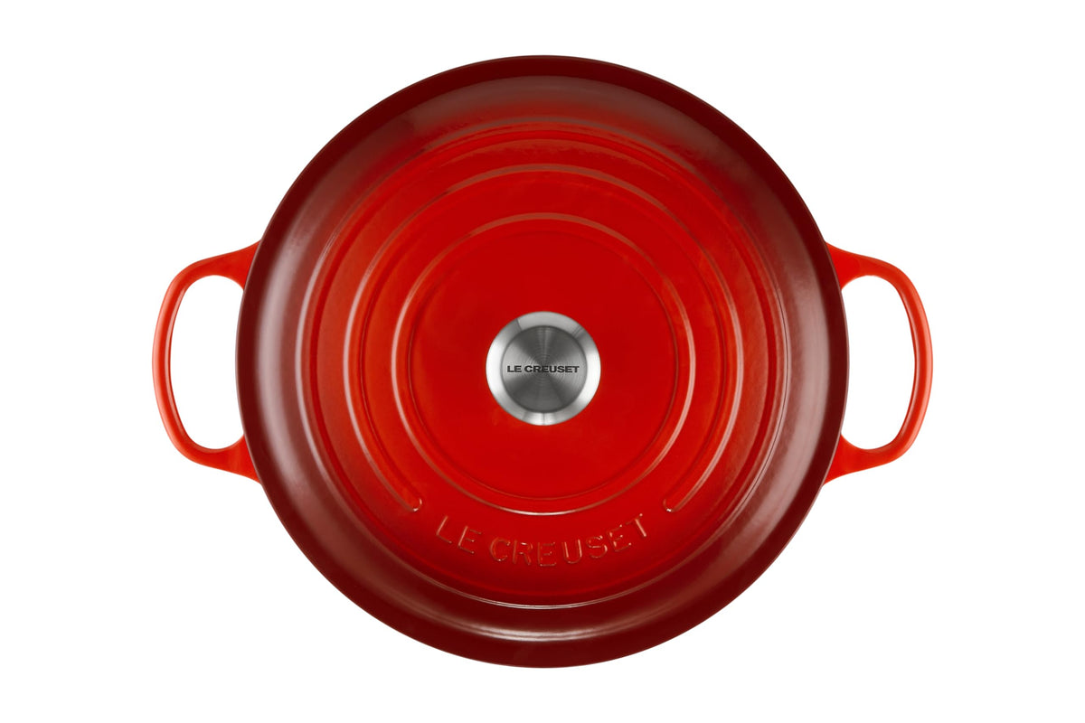 Enameled Cast Iron Round Dutch Oven (Cerise / 9 Qt)