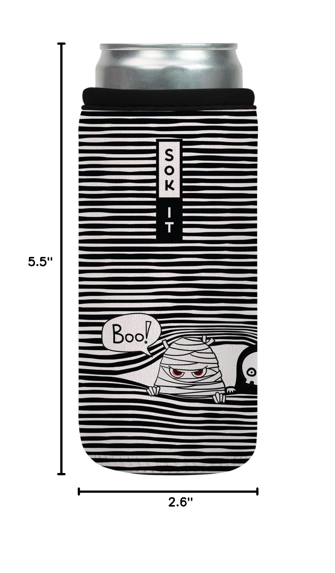 CanSok Sleeve for Beer & Soda Insulated Neoprene Cover (Peek-A-BOO / 12oz Slim Can Sleeve)