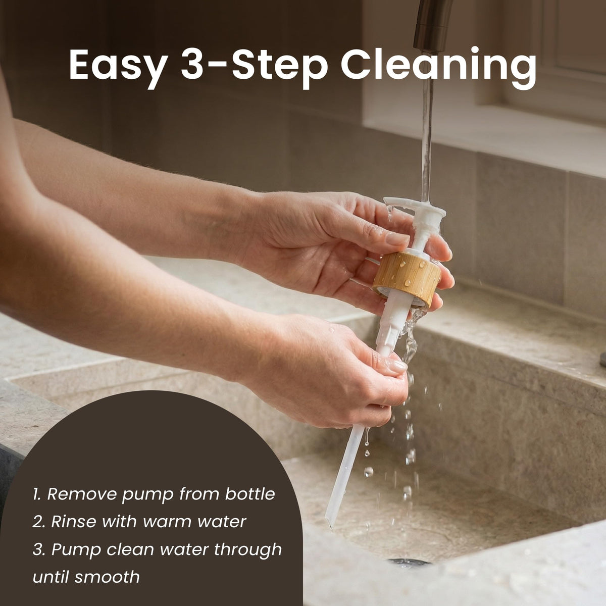 Soap Dispenser Set (White Bottles White Bamboo Pumps)