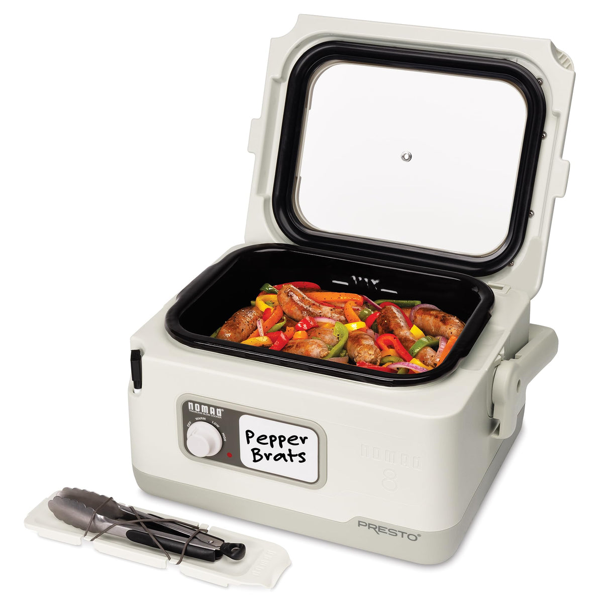 06030 8 quart Nomad Traveling Slow Cooker (White)