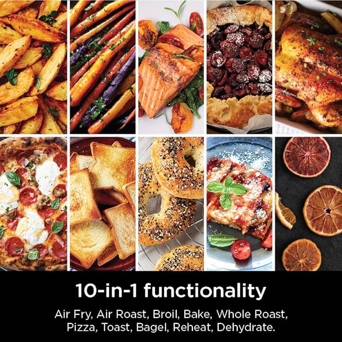 Ninja Prestige Smart XL with Pro Cook System 10-in-1 Air Fry Digital Countertop Convection Toaster Oven with Air Fry, Air Roast, Broil & Bake, Pro Cook Thermometer, 1800 Watts, Stainless Steel, DT551