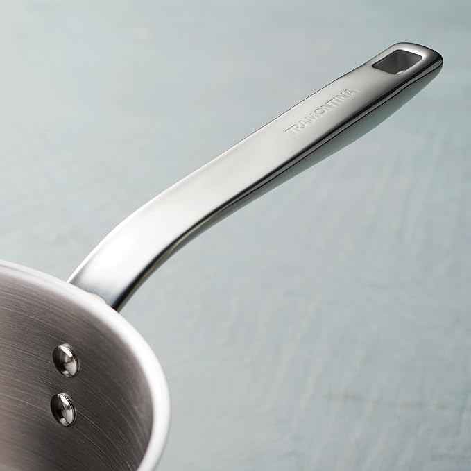 Tramontina Tempo Tri-Ply Base Stainless Steel 2-Quart Small Sauce Pan with Glass Lid, Induction-Ready Saucepan, Oven-Safe, Dishwasher-Safe