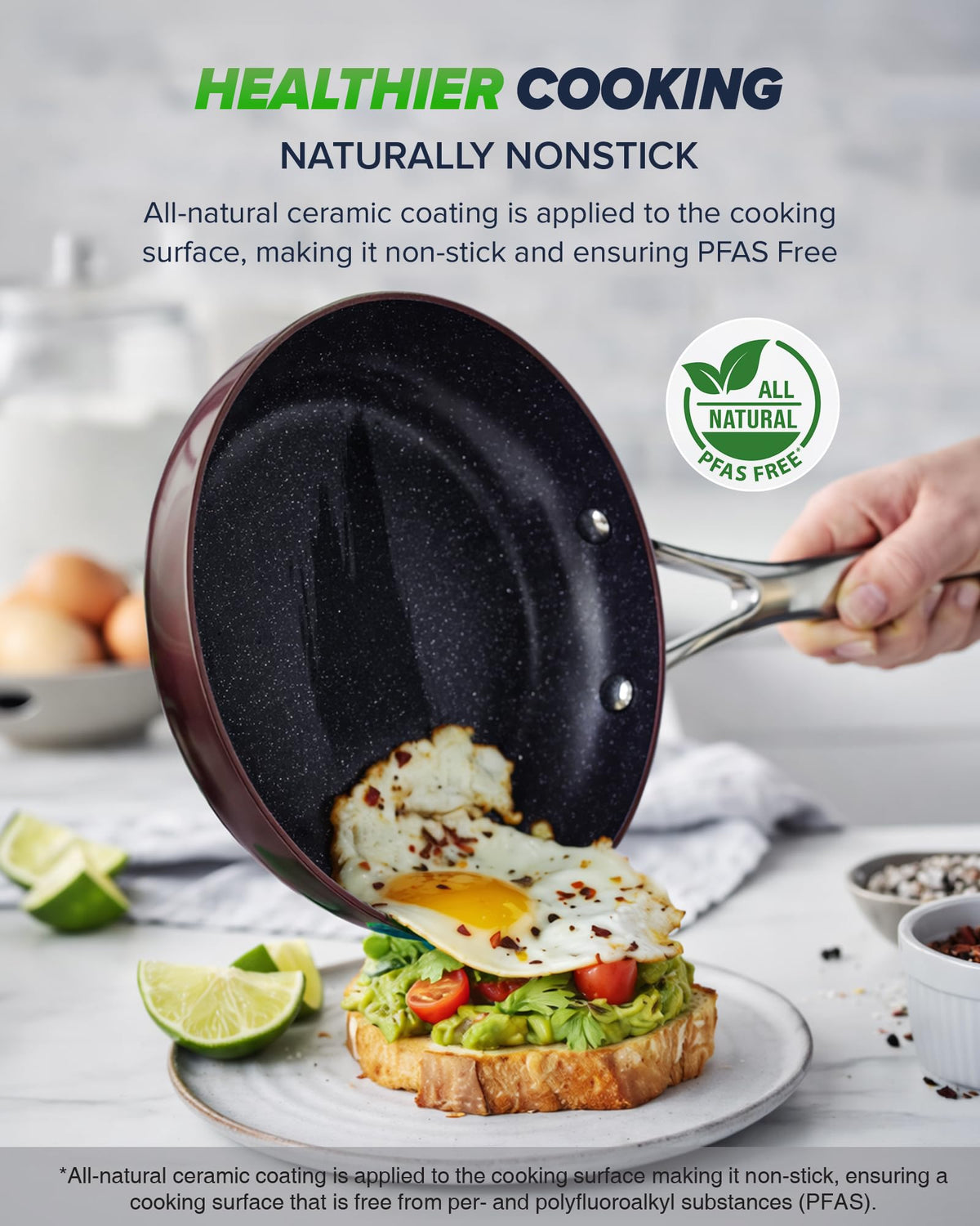 Essential Series 5PC Ceramic Cookware Set PFAS (Cinnamon)