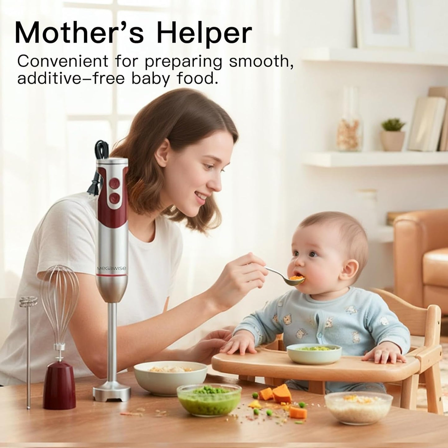 1000W Immersion Hand Blender with Multiple Attachments