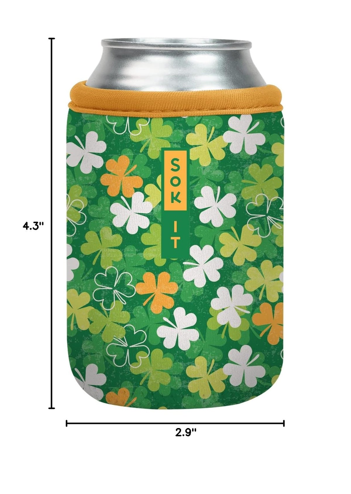 CanSok Sleeve for Beer & Soda Insulated Neoprene Cover (Luck of the Shamrock / 12oz Can Sleeve)