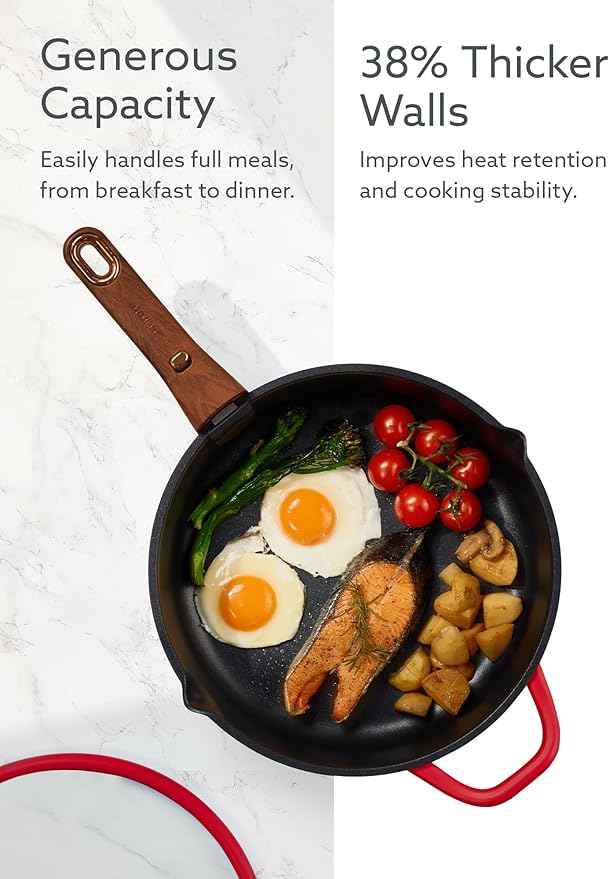 CAROTE 20Pcs Titanium Cookware Set, Pots and Pans Set Non Stick, Kitchen Cooking Set with Detachable Handle, Non Toxic Induction Cookware - Camping Cookware, Dishwasher/Oven Safe, Red
