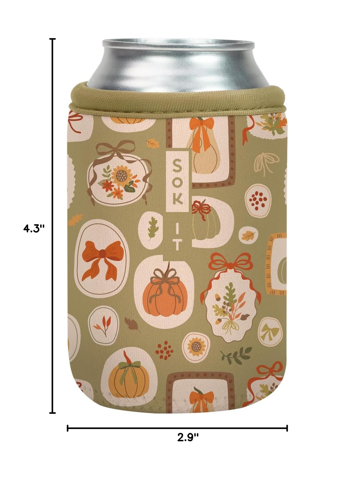 CanSok Sleeve for Beer & Soda Insulated Neoprene Cover (The Pumpkin Gallery / 12oz Can Sleeve)