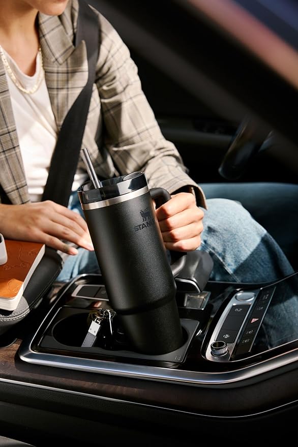 STANLEY Quencher H2.0 Tumbler with Handle and Straw 14 oz | Flowstate 3-Position Lid | Cup Holder Compatible for Travel | Insulated Stainless Steel Cup | BPA-Free | Daffodil