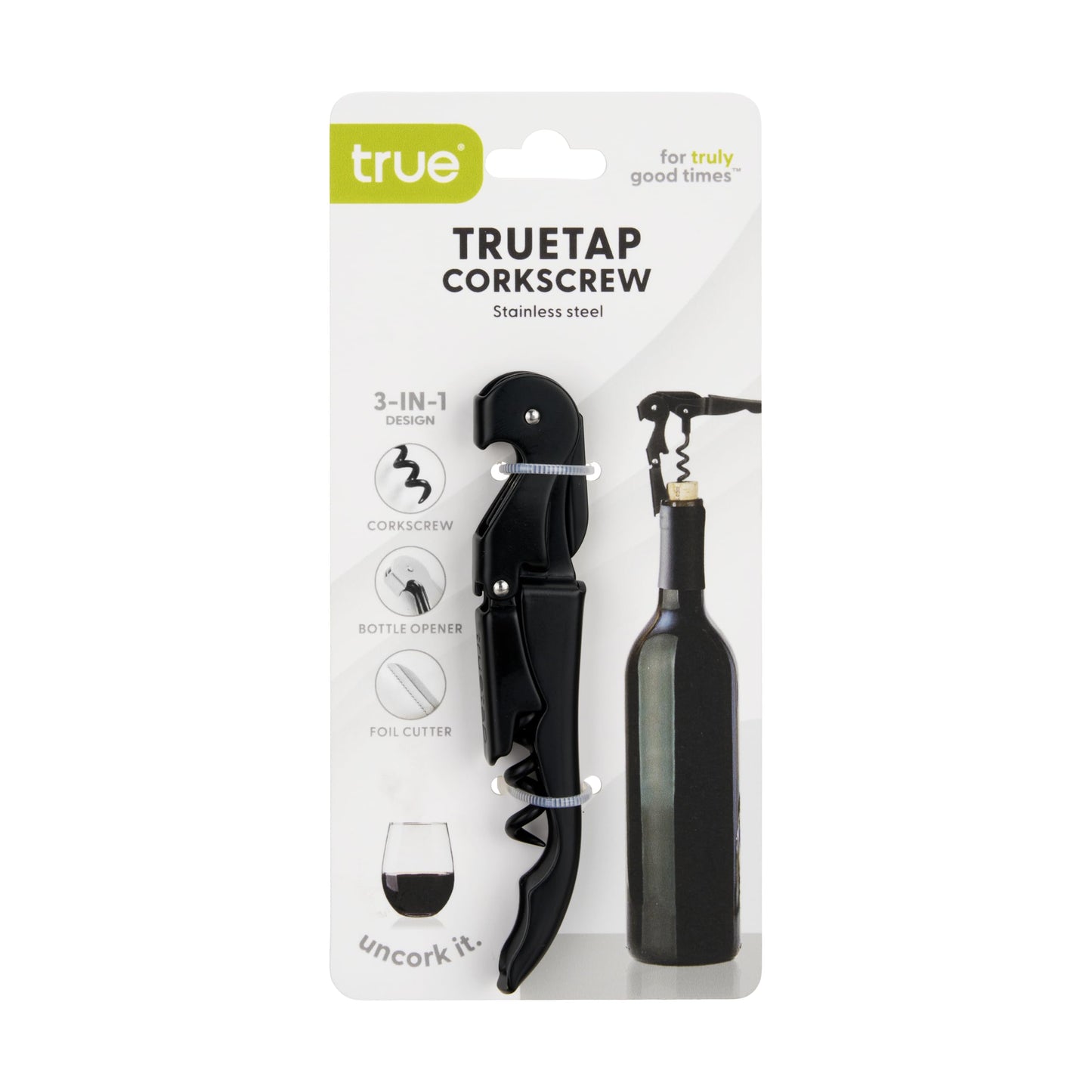 Truetap Double Hinged Waiter's Corkscrew Wine Opener