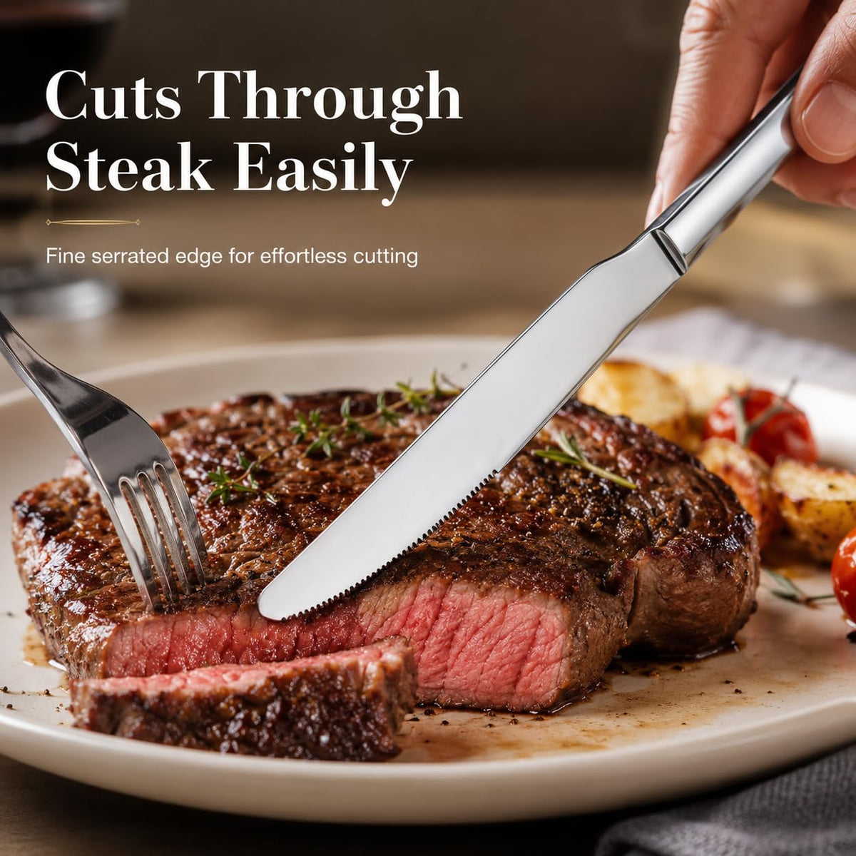 12 Piece Stainless Steel Dinner Knife Set (9.06''Silver Dinner Knife 12pcs)