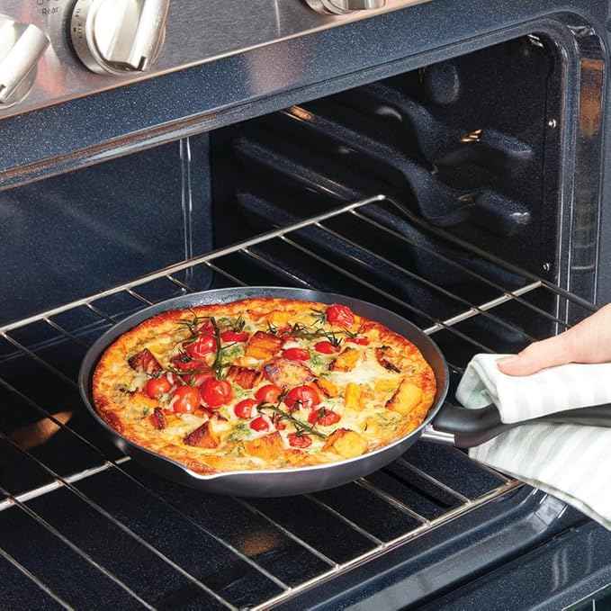 T-fal Initiatives Nonstick Cookware Set 6 Piece Oven Safe 350F Cookware, Pots and Pans, Oven, Broil, Dishwasher Safe Gray