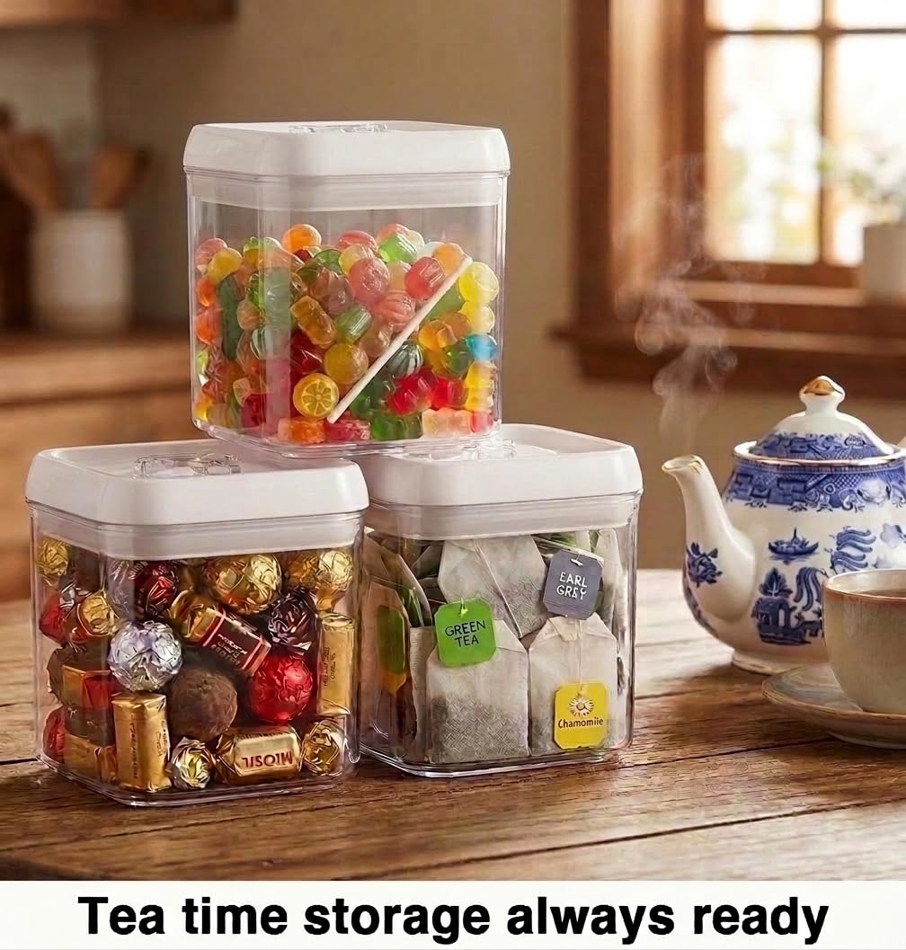 Flip Tite Food Storage Container 4" Small Size Airtight Lid Lock Top (White / 4")