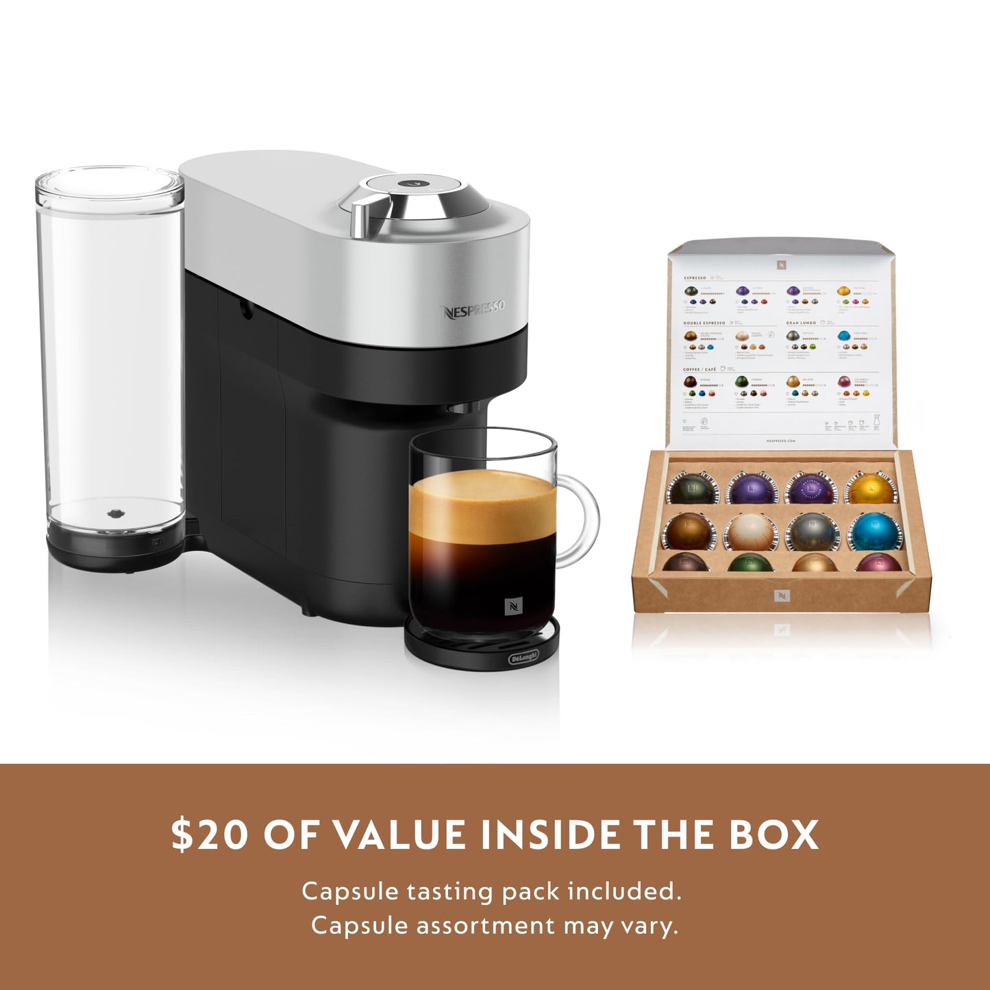 Vertuo Pop+ Deluxe Coffee & Espresso Maker by De'Longhi (Machine Only / Silver)