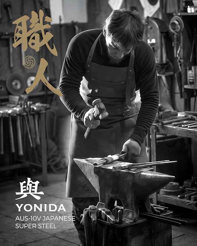 Japanese Chef Knife, 67-Layer Damascus Steel 8.1 Inch Kitchen Knife with AUS-10 Core, Professional Hand Forged Gyuto Knife with Gift Box, Ergonomic Handle, Ideal Valentine's Day Gifts for Men Women