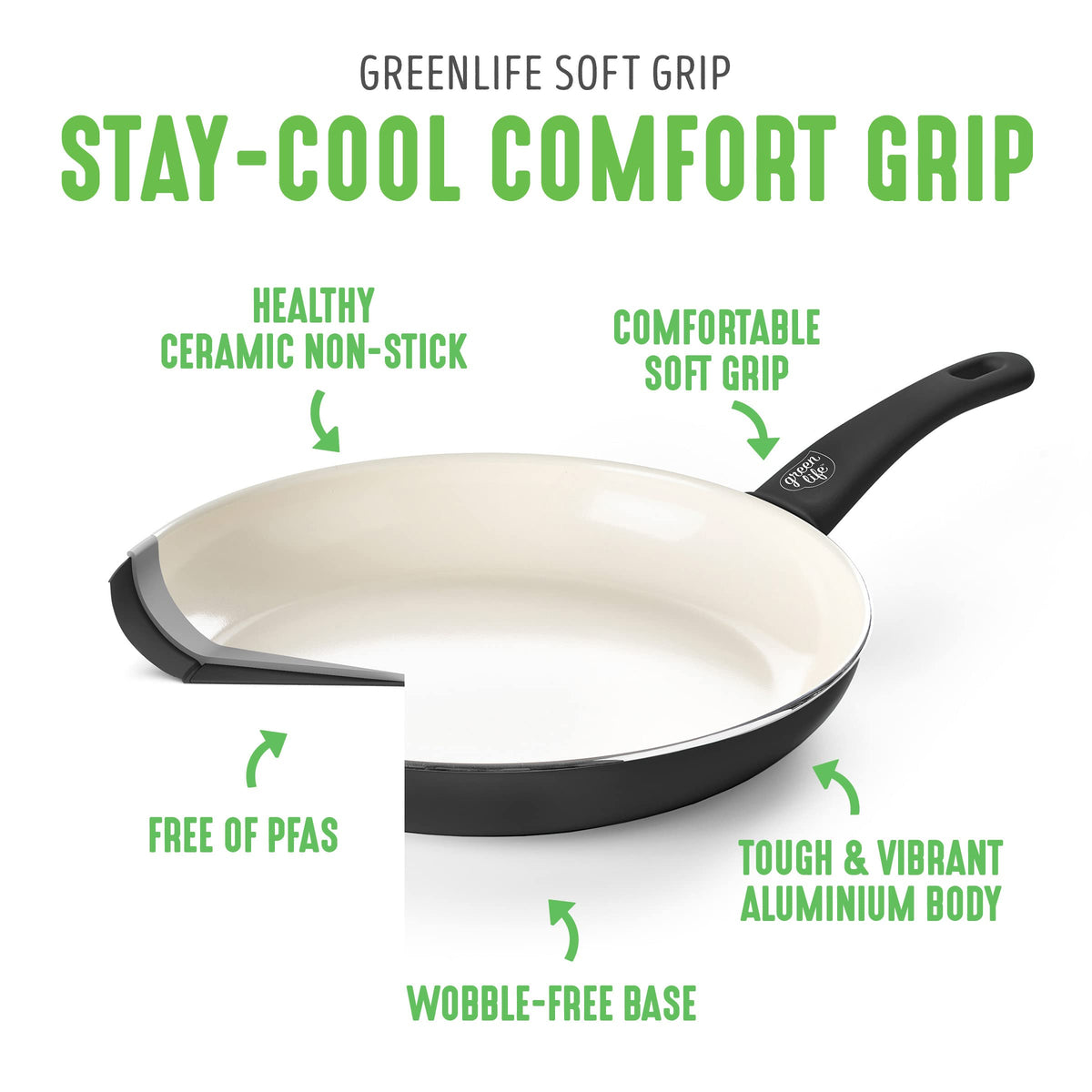 Soft Grip Healthy Ceramic Nonstick 23 Piece Kitchen Cookware Pots and Frying Sauce Saute Pans Set with Kitchen Utensils (23 Piece Cookware Set / Black)