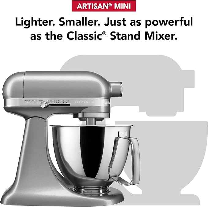 KitchenAid Artisan Mini 3.5 Quart Tilt-Head Stand Mixer - KSM3316X - Contour Silver
