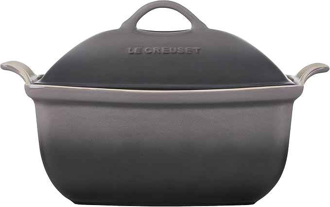 Le Creuset Heritage Stoneware Deep Baker with Lid, 4.5 qt., Oyster