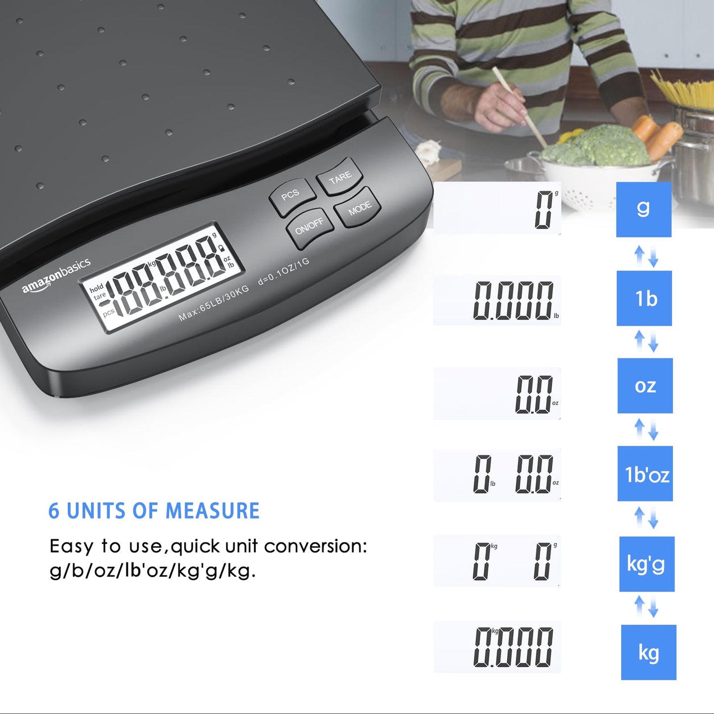 Digital Postal Shipping Scale with Tare Function (65 pound)