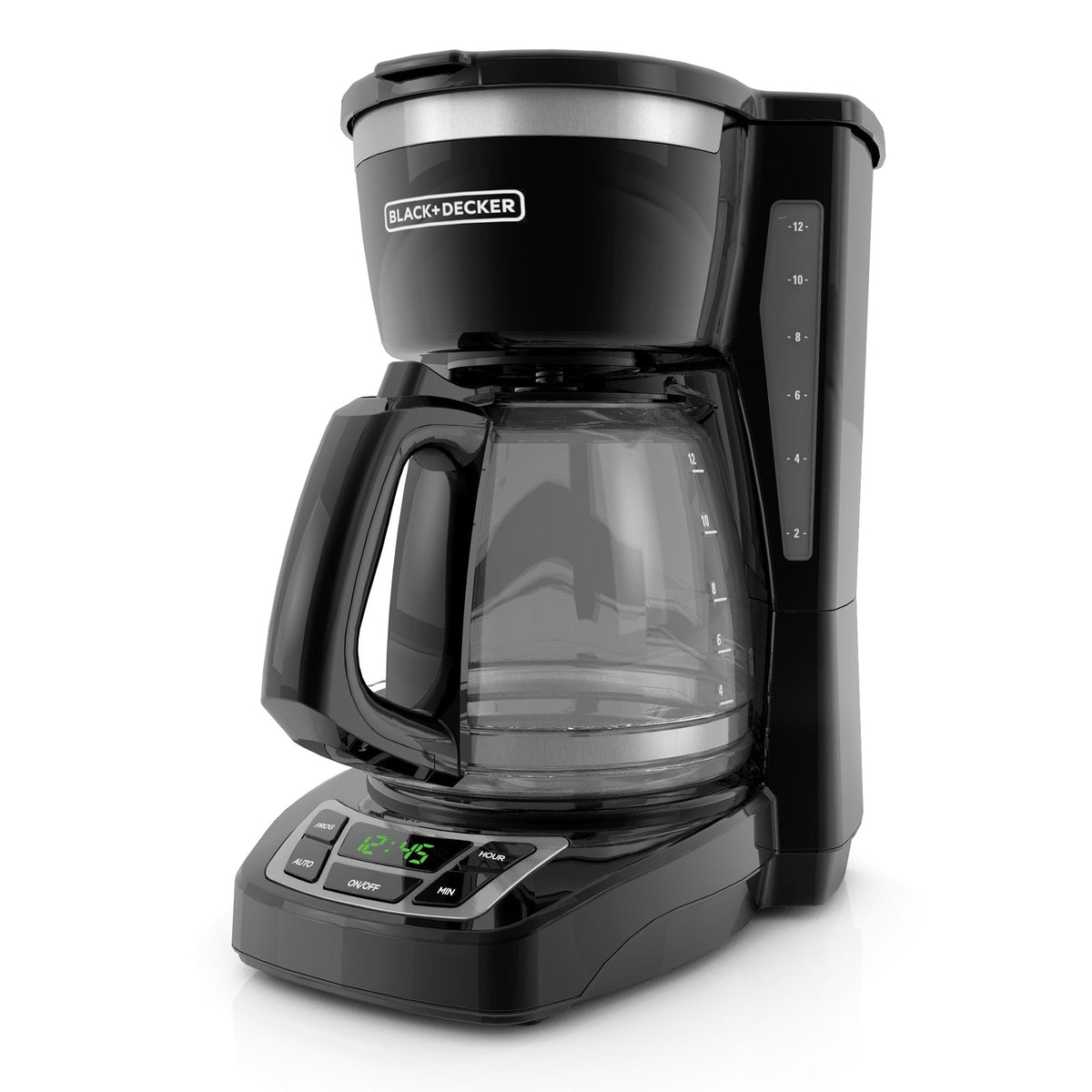12 Cup Drip Coffee Maker with Vortex Brewing (Black / Hot Brew)