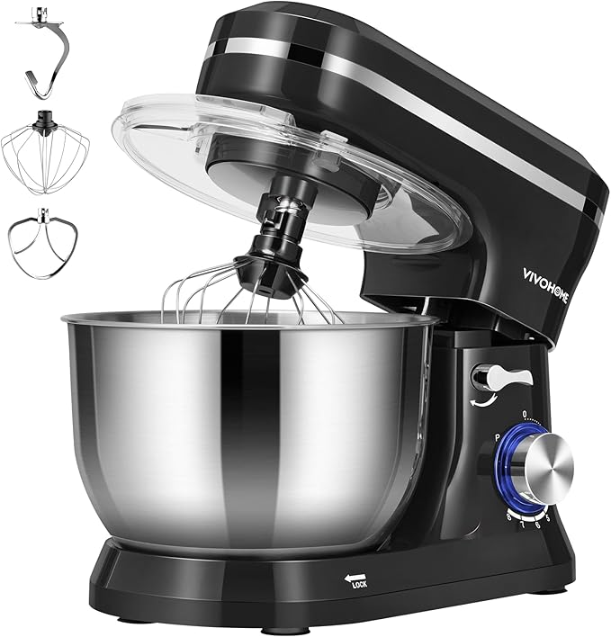 VIVOHOME Electric 4 Blades Ice Crusher Shaver Snow Cone Maker Machine with VIVOHOME 4.75 Quart Stand Mixer, 8 Speed Kitchen Electric Food Mixer