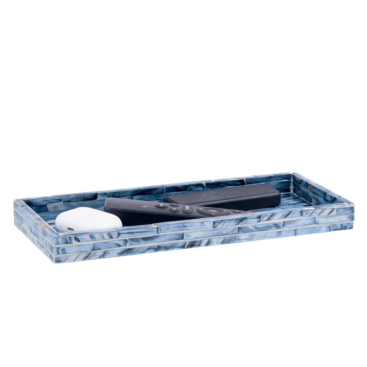 Blue Mother of Pearl Tray Set of 2 (Blue)