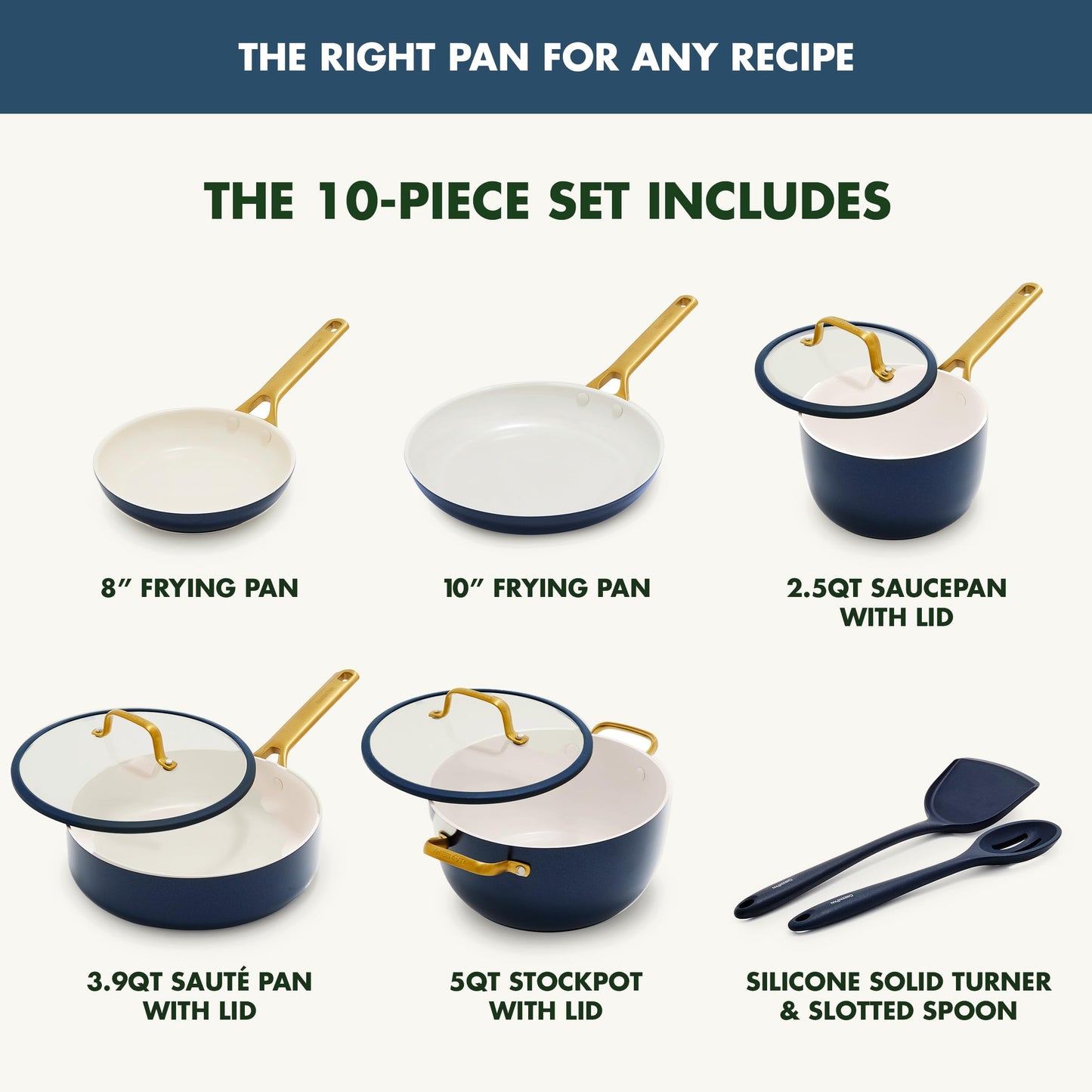 Nonstick Reserve Pro 10 Piece Cookware Set (Twilight Blue / 10 Piece Cookware Set)