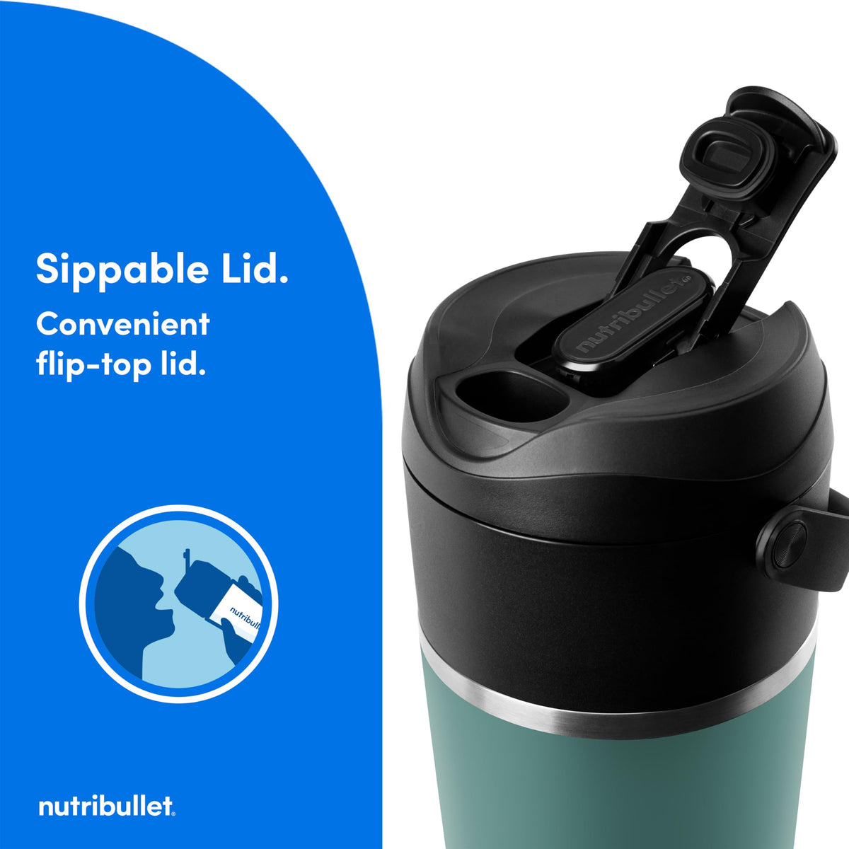 Flip Portable Blender with Insulated Cup (20 oz / Eucalyptus)