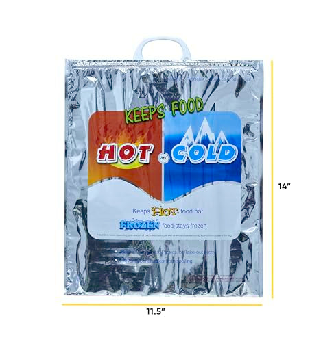 Hot and Cold Insulated Bags for Food Delivery (Large (Meal and Grocery Size))