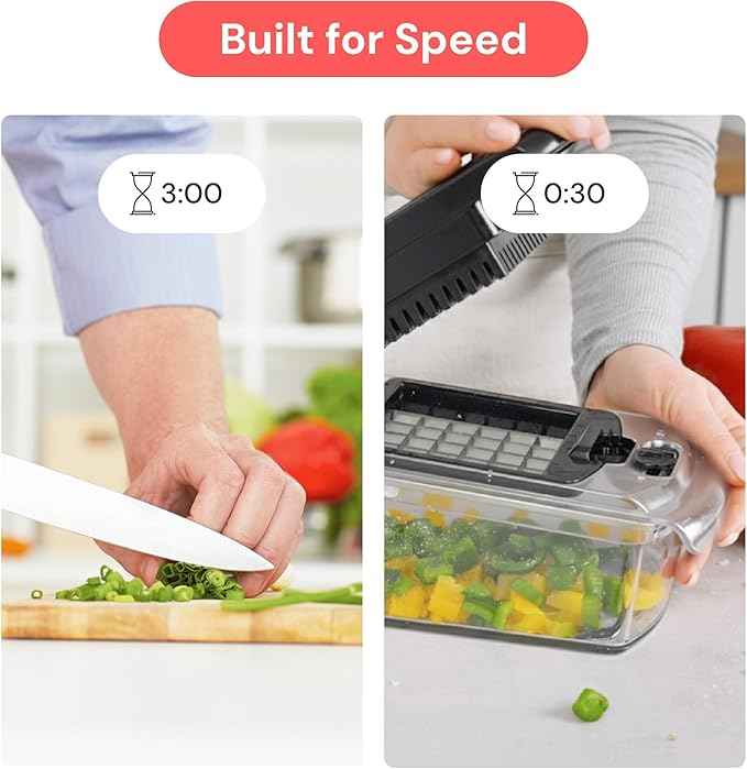 Fullstar The Original Pro Chopper - Vegetable Chopper and Spiralizer, Food Chopper with Container, Fruit Slicer, Kitchen Gadgets & Gifts, Home Essentials (4 in 1, Clear)