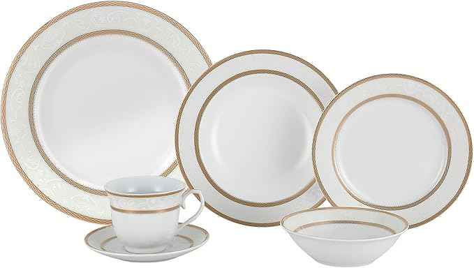 Lorenzo Amelia 57-Piece Dinnerware Set, Service for 8