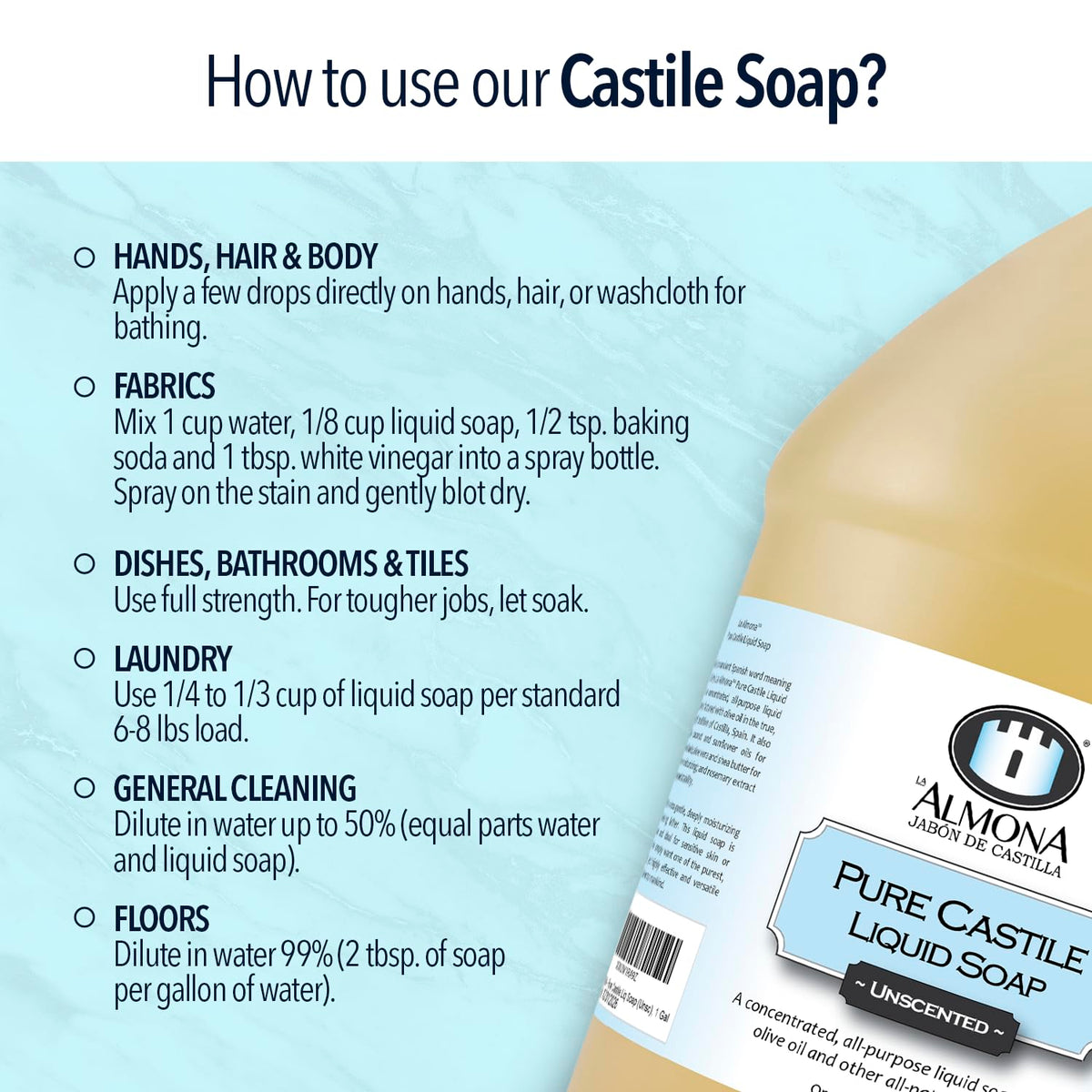 Pure Castile Liquid Soap (128 Fl Oz)