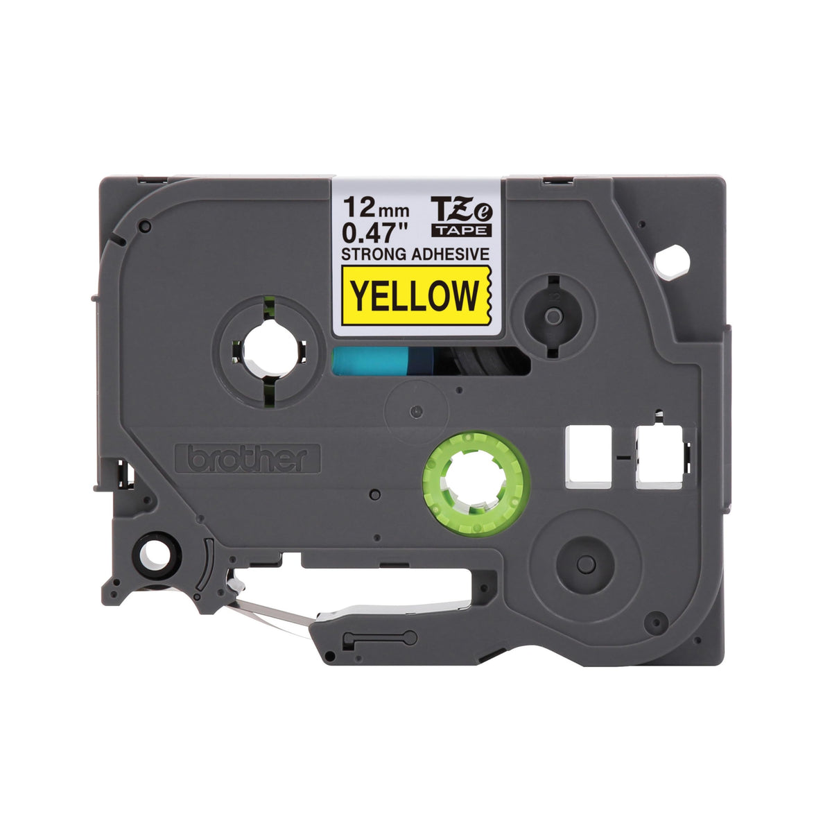 Genuine P Touch TZe Black Print on Yellow Label Tape